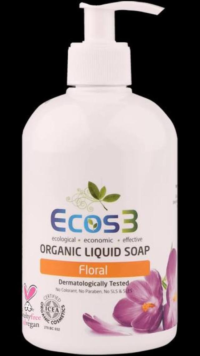 Ecos3 Organik Sıvı Sabun Floral + Beyaz Manolya 500 ml x 2