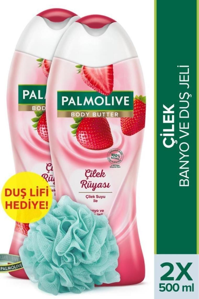 Body Butter Çilek Rüyası Banyo ve Duş Jeli 500 ml x 2 Adet + Duş Lifi Hediye