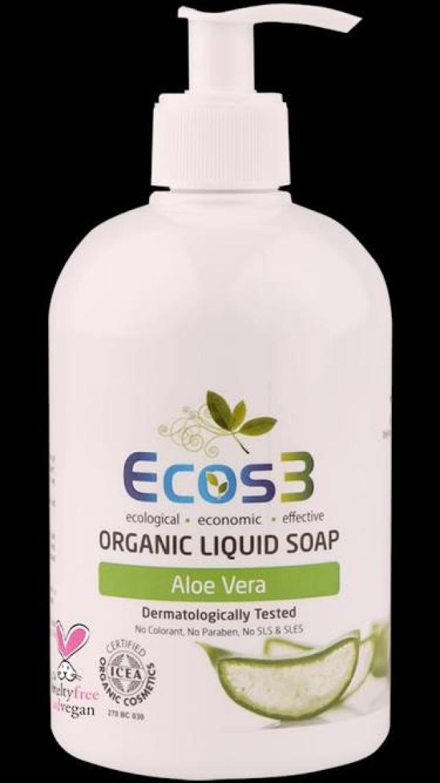 Ecos3 Organik Sıvı Sabun Aloevera + Beyaz Manolya 500 ml x 2