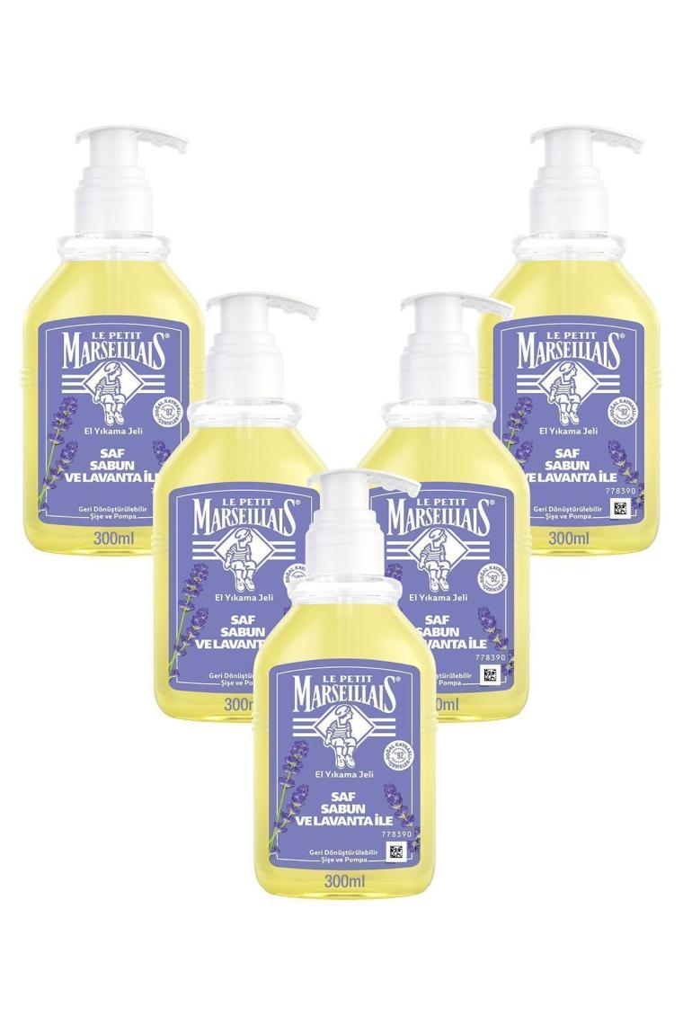 Saf Sıvı Sabun Lavanta Yağı 300 ml X5 Avantajlı Paket