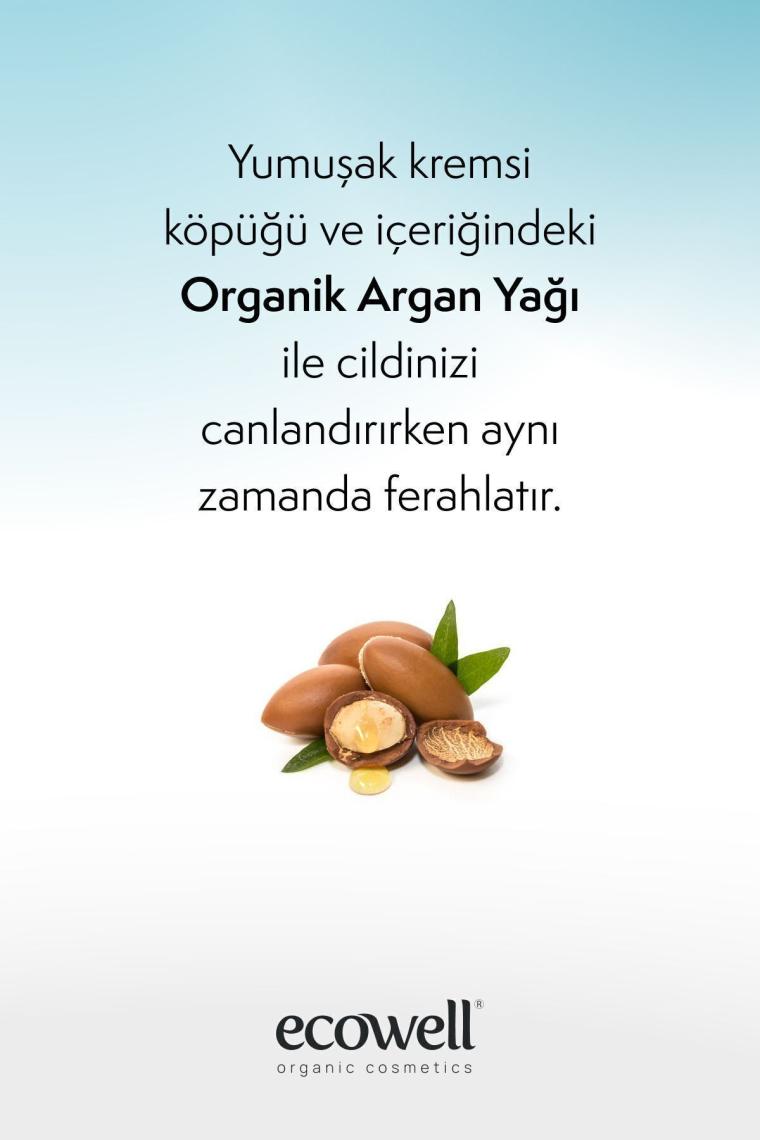 Organik Duş Jeli, Vegan Sertifikalı, Arındırıcı, Tazeleyici, Hipoalerjenik, Argan Yağı, 300 ml