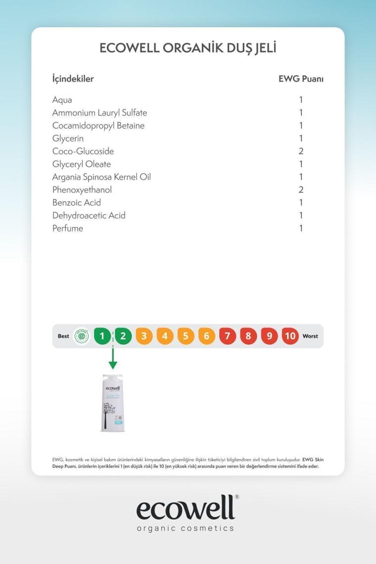 Organik Duş Jeli, Vegan Sertifikalı, Arındırıcı, Tazeleyici, Hipoalerjenik, Argan Yağı, 300 ml