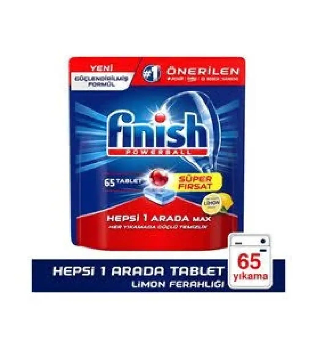 Finish Hepsi Bir Arada Bulaşık Makinesi Deterjanı Tableti Limonlu 65 Yıkama