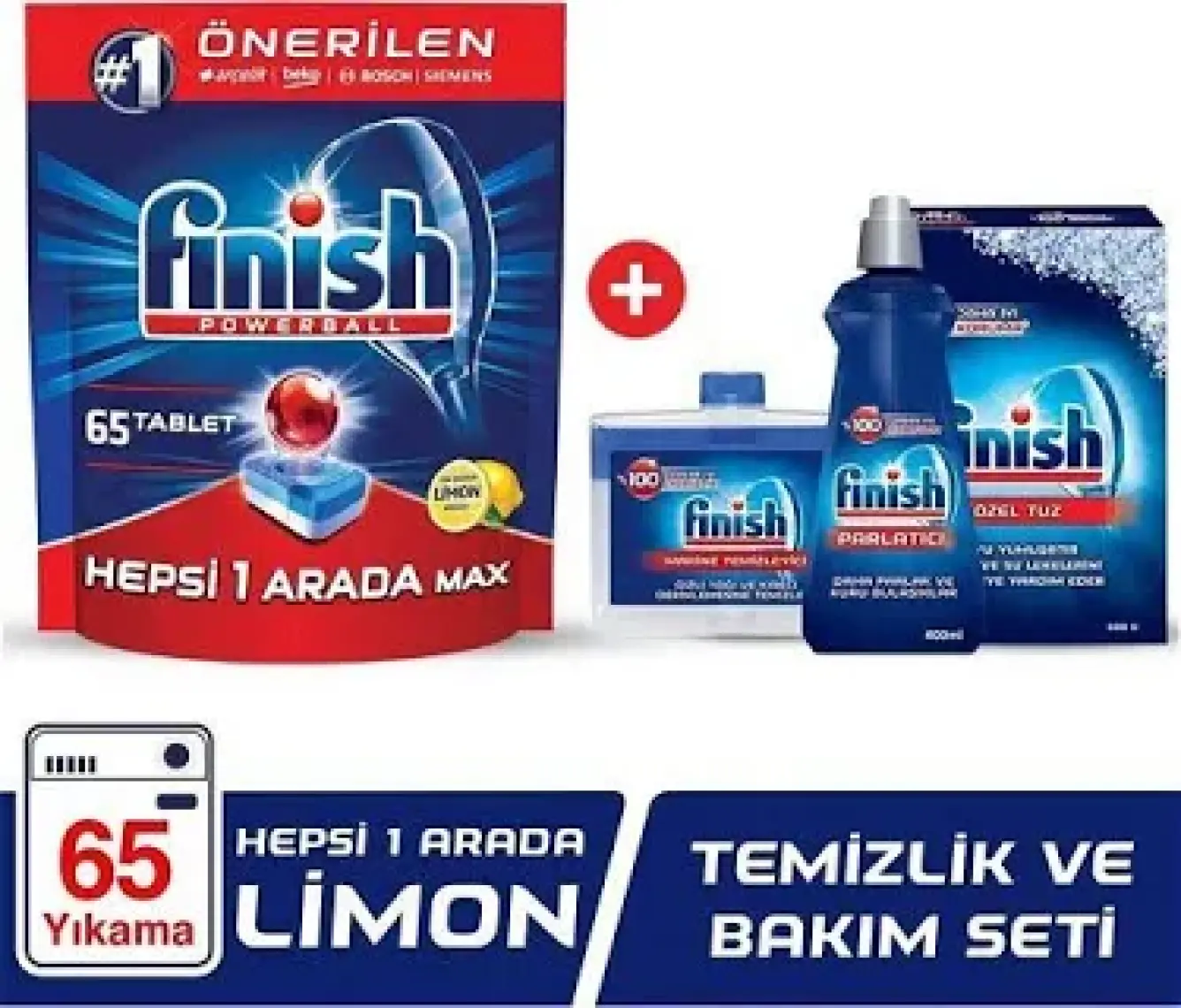 Finish Hepsi Bir Arada Bulaşık Makinesi Deterjanı Tableti Limonlu 65 Yıkama