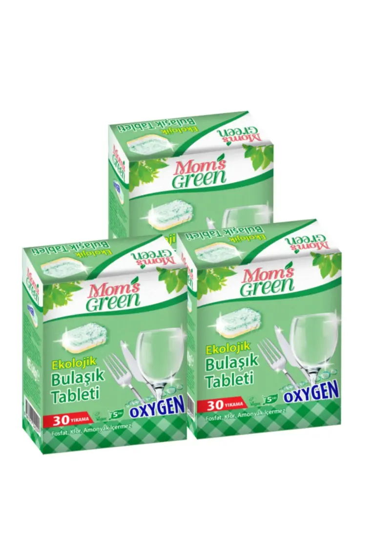 Mom's Green 50'li Oksijenli Bulaşık Makinesi Tableti 2 x 50 Tablet (100 Yıkama)