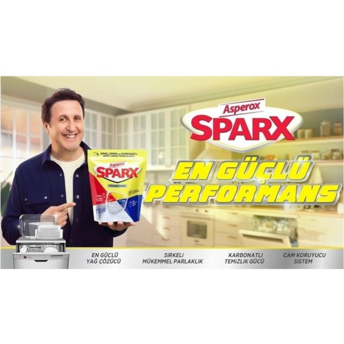 Asperox Sparx Bulaşık Makinesi Kapsülü 180 Adet Hepsi 1 Arada (Sirke-Limon-Karbonatlı) (6paket*30)