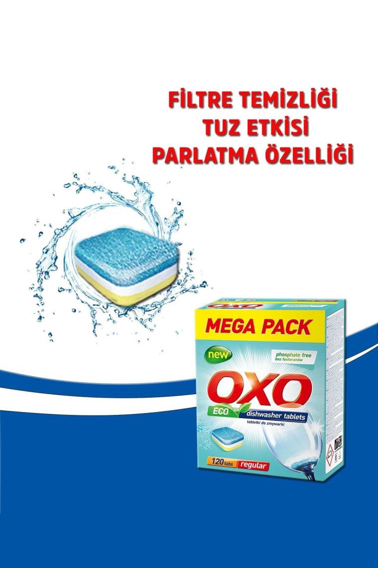 Oxo Bulaşık Makinesi Tableti Mega Paket Deterjan 360 Tablet Hepsi Bir Arada (3X120)