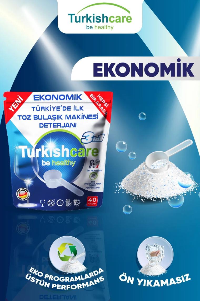 Ekonomik Hepsi Bir Arada Bulaşık Makinesi Tablet Deterjanı Toz 40 Yıkama