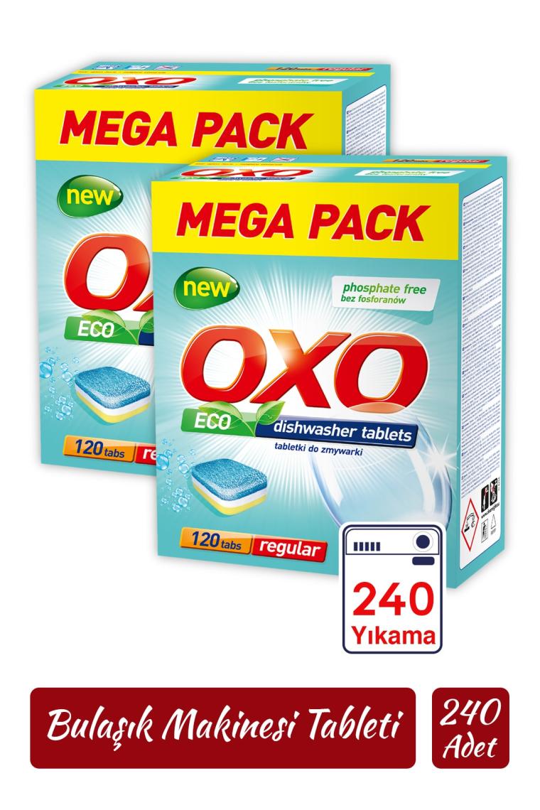 Oxo Bulaşık Makinesi Tableti Mega Paket Deterjan 240 Tablet Hepsi Bir Arada (2X120)