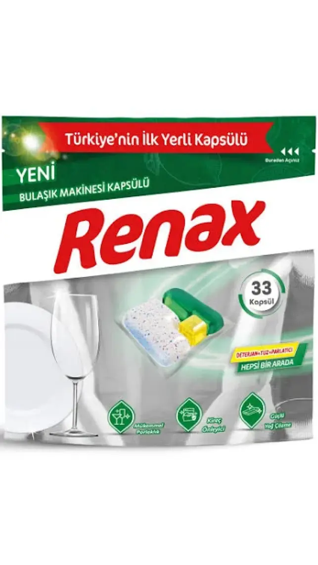 Renax Bulaşık Makinesi Kapsülü Hepsi Bir Arada 33 Lü