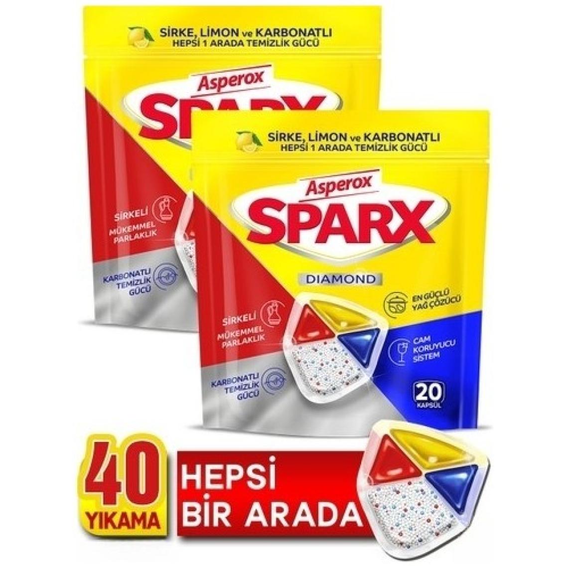 Asperox Sparx Bulaşık Makinesi Kapsülü 20'li x 2 Paket (40 Yıkama)