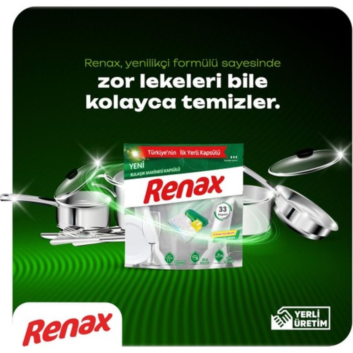 Renax Bulaşık Makinesi Kapsül Hepsi Bir Arada 33'lü 2 Adet