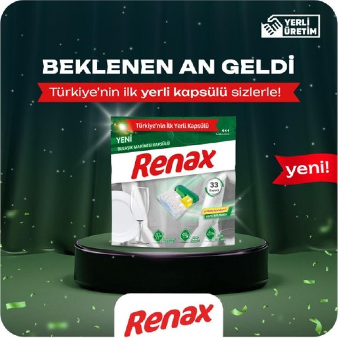 Renax Bulaşık Makinesi Kapsül Hepsi Bir Arada 33'lü 2 Adet