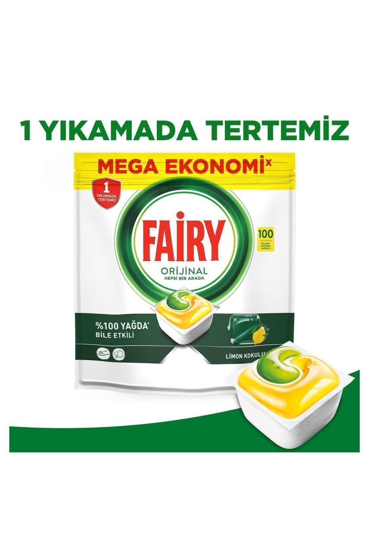 Hepsi Bir Arada Bulaşık Makinesi Kapsülü Limon Kokulu 100 Yıkama