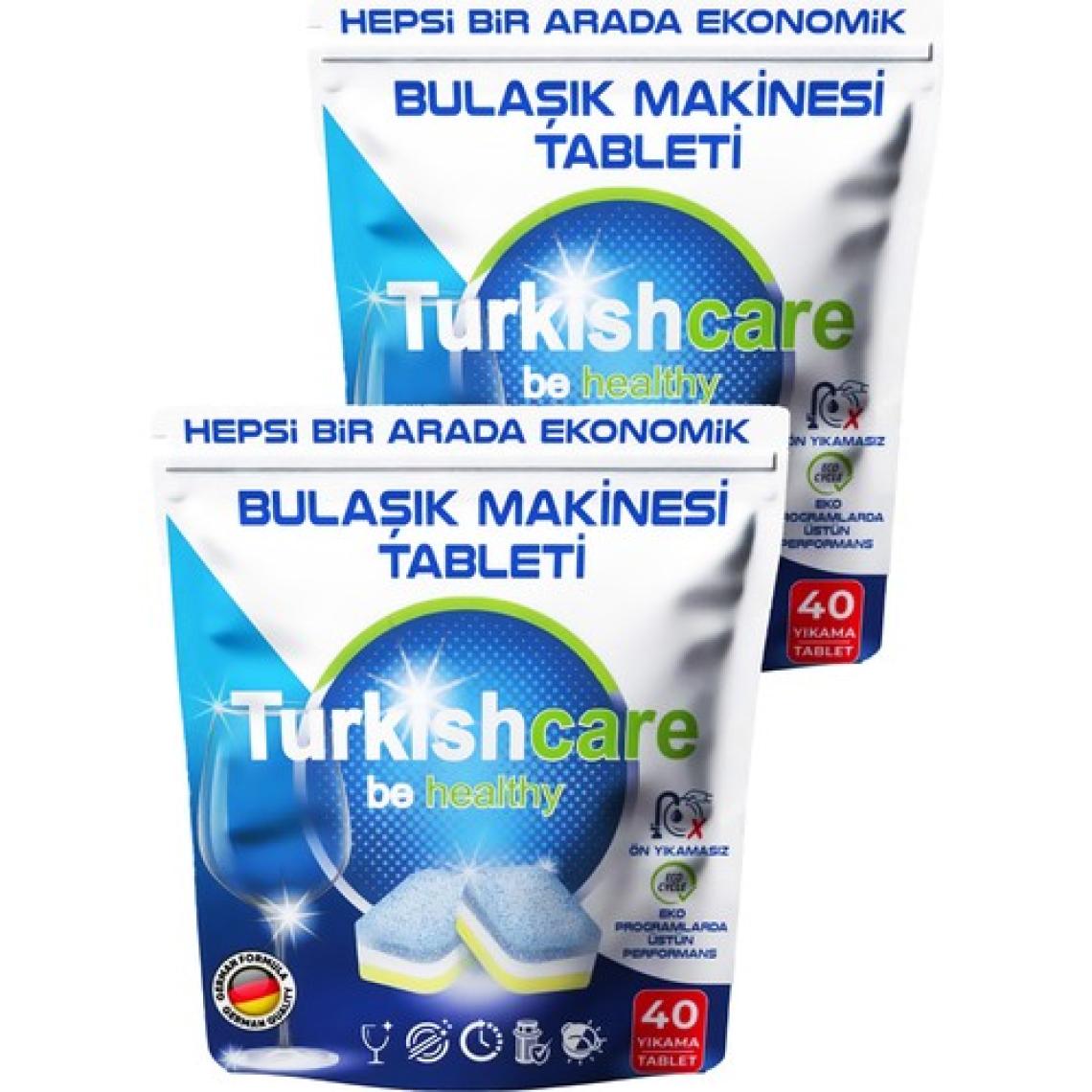 Turkishcare Hepsi 1 Arada 40 Lı Bulaşık Makinası Tableti x 2 Paket (80 Tablet)