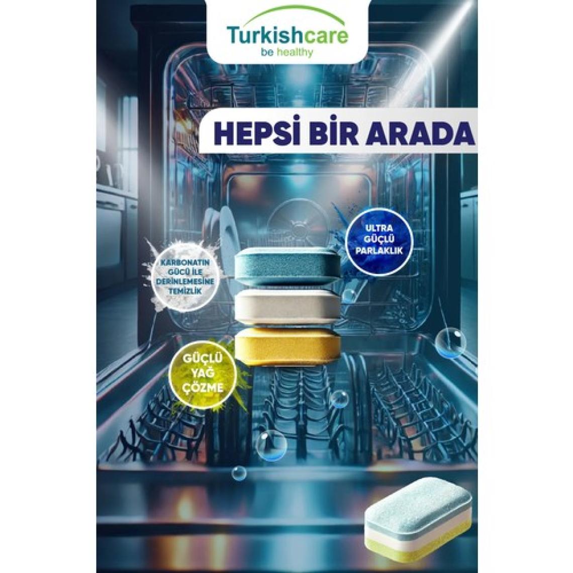 Turkishcare Hepsi 1 Arada 40 Lı Bulaşık Makinası Tableti x 2 Paket (80 Tablet)