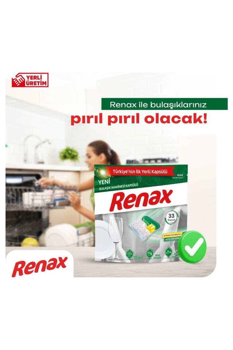 Renax Bulaşık Makinesi Kapsülü Hepsi Bir Arada 44'lü x 4 Adet (176 Kapsül)