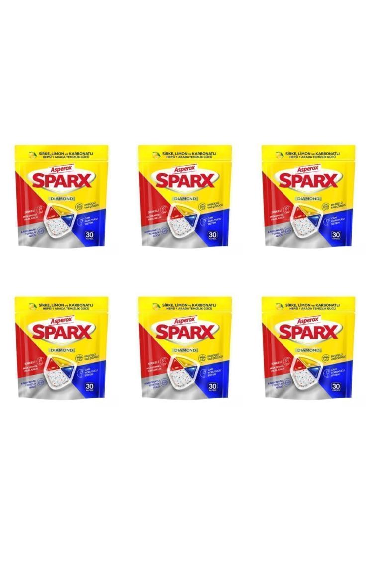 Asperox Sparx Bulaşık Makinesi Kapsülü 30 Yıkama x 6 Adet
