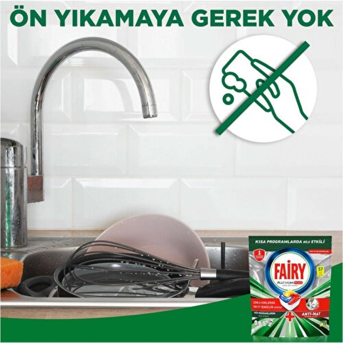 Fairy Platinum Plus Bulaşık Makinesi Deterjanı Kapsülü / Tableti; 40 Yıkama Limon Kokulu