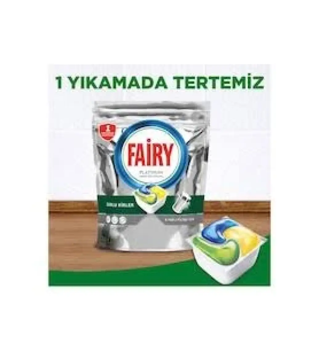Fairy Platinum Bulaşık Makinesi Deterjanı Tableti / Kapsülü Limon Kokulu 115 Yıkama