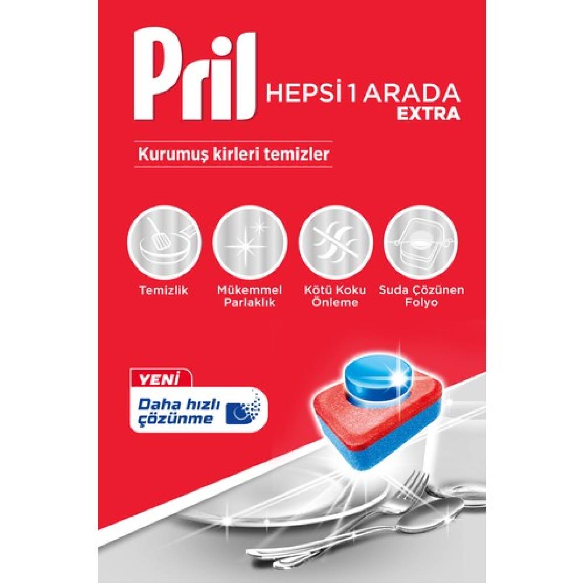 Pril Hepsi Bir Arada Extra Bulaşık Makinesi Tableti 45'li