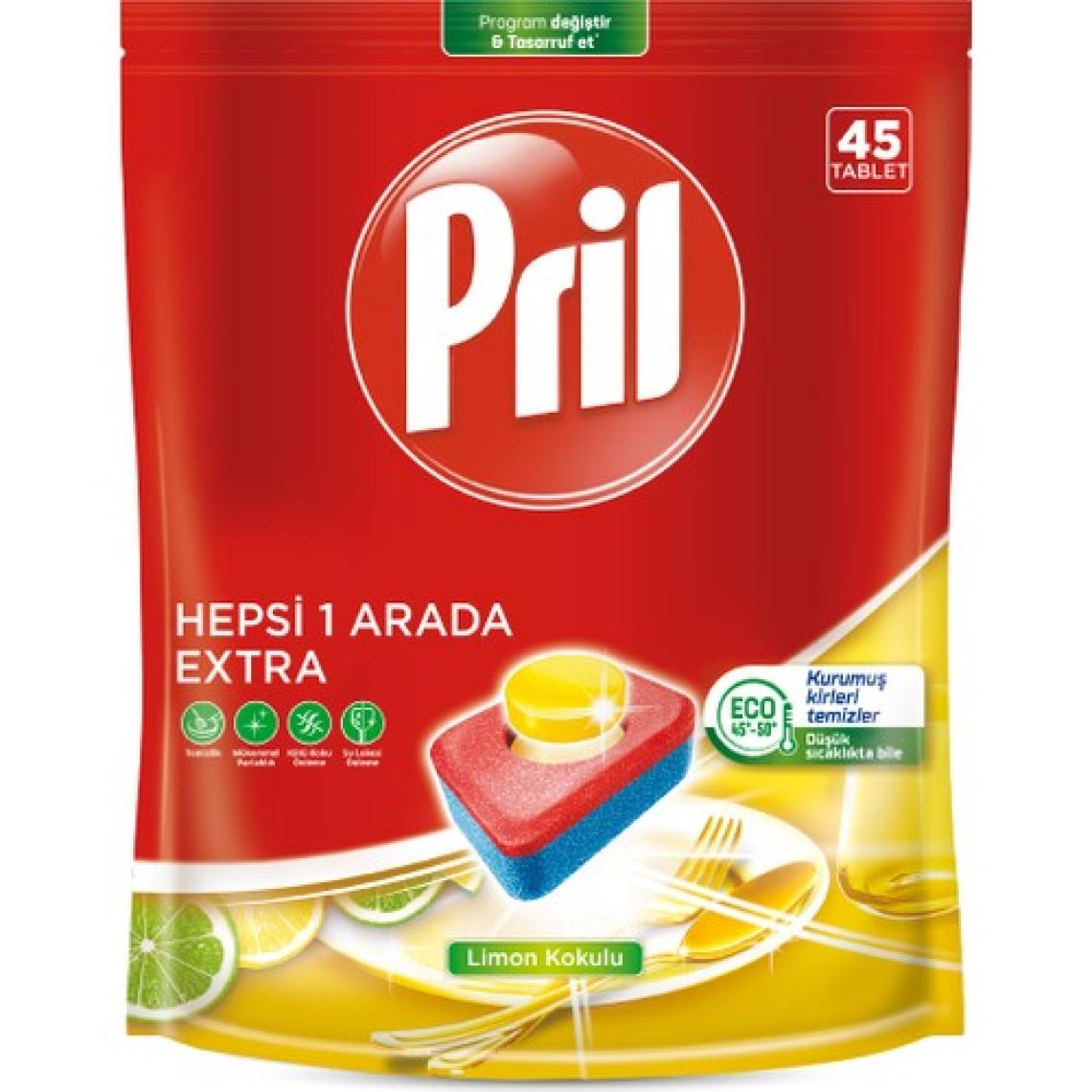 Pril Hepsi Bir Arada Extra 45 Yıkama Bulaşık Makinesi Deterjanı Tableti