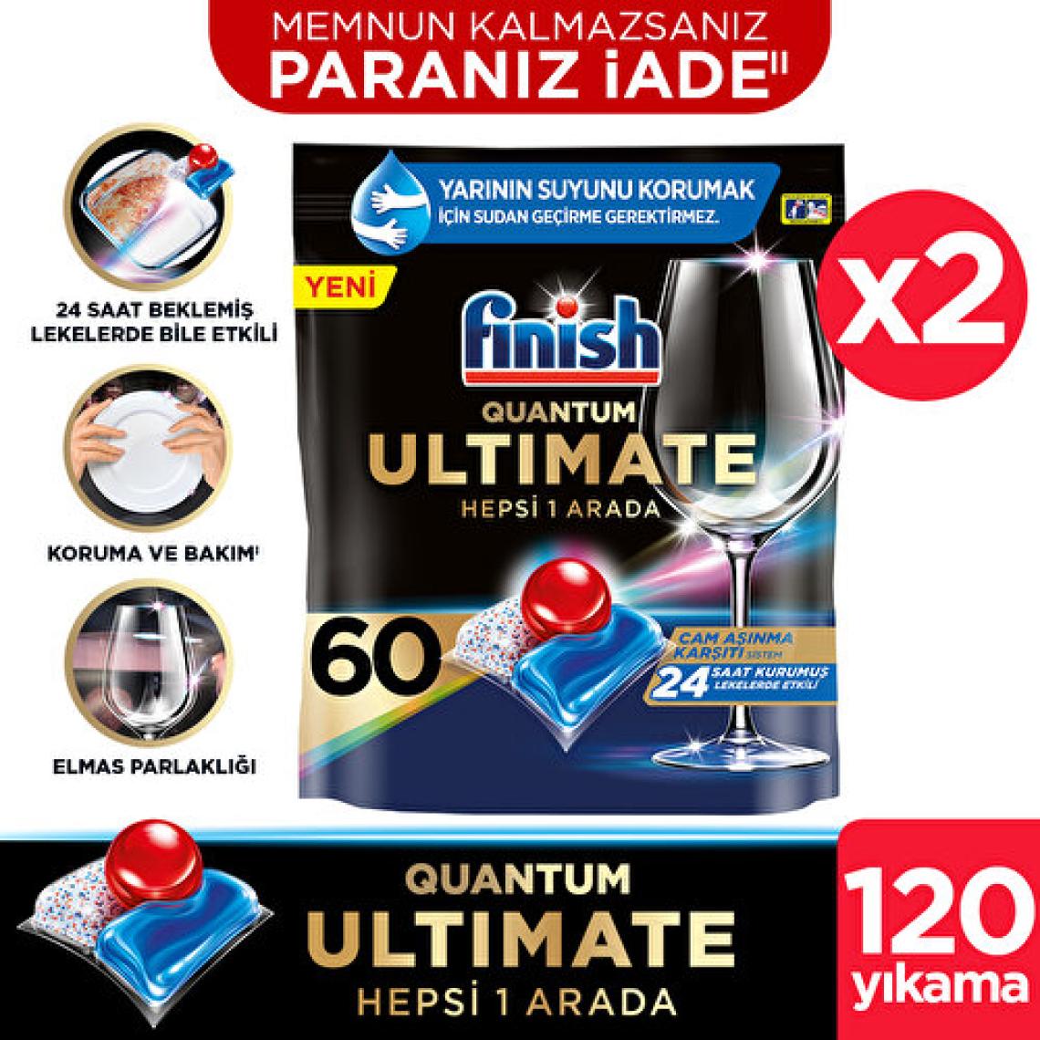 Finish Quantum Ultimate 120 Kapsül  Bulaşık Makinesi Deterjanı Tableti (60X2)