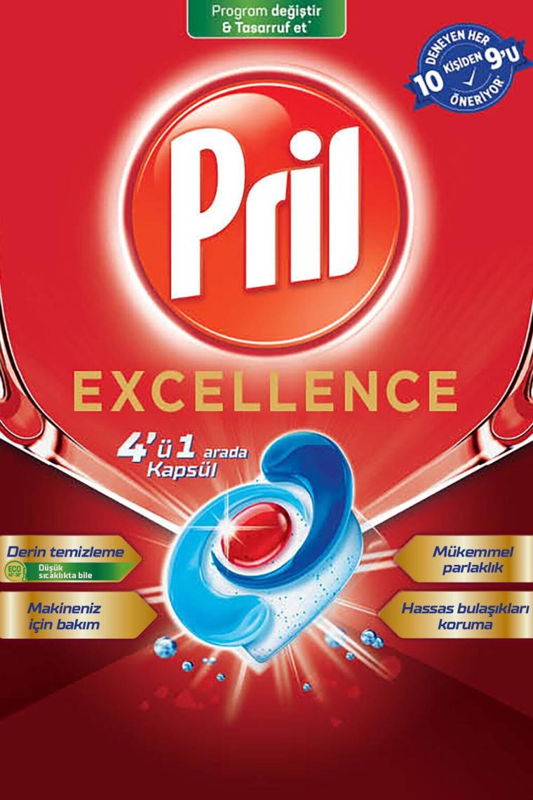Pril Excellence 4'ü 1 Arada Bulaşık Makinesi Tableti 60'lı