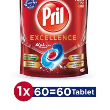 Pril Excellence 4'ü 1 Arada Bulaşık Makinesi Tableti 60'lı