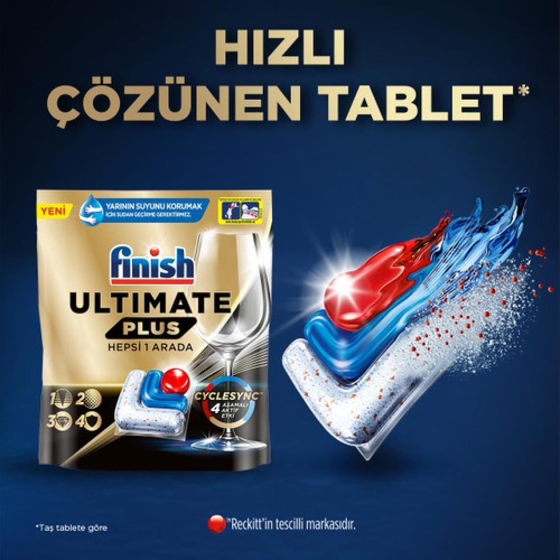 Finish Ultimate Plus 40 Kapsül  Bulaşık Makinesi Deterjanı Tableti (1 x 40 Kapsül)