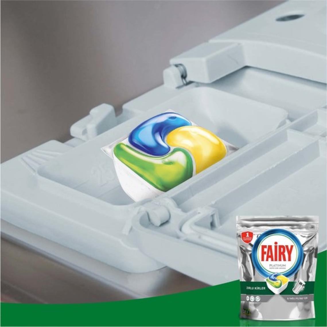 Fairy Platinum Bulaşık Makinesi Deterjanı Tableti / Kapsülü Limon Kokulu 16 Yıkama
