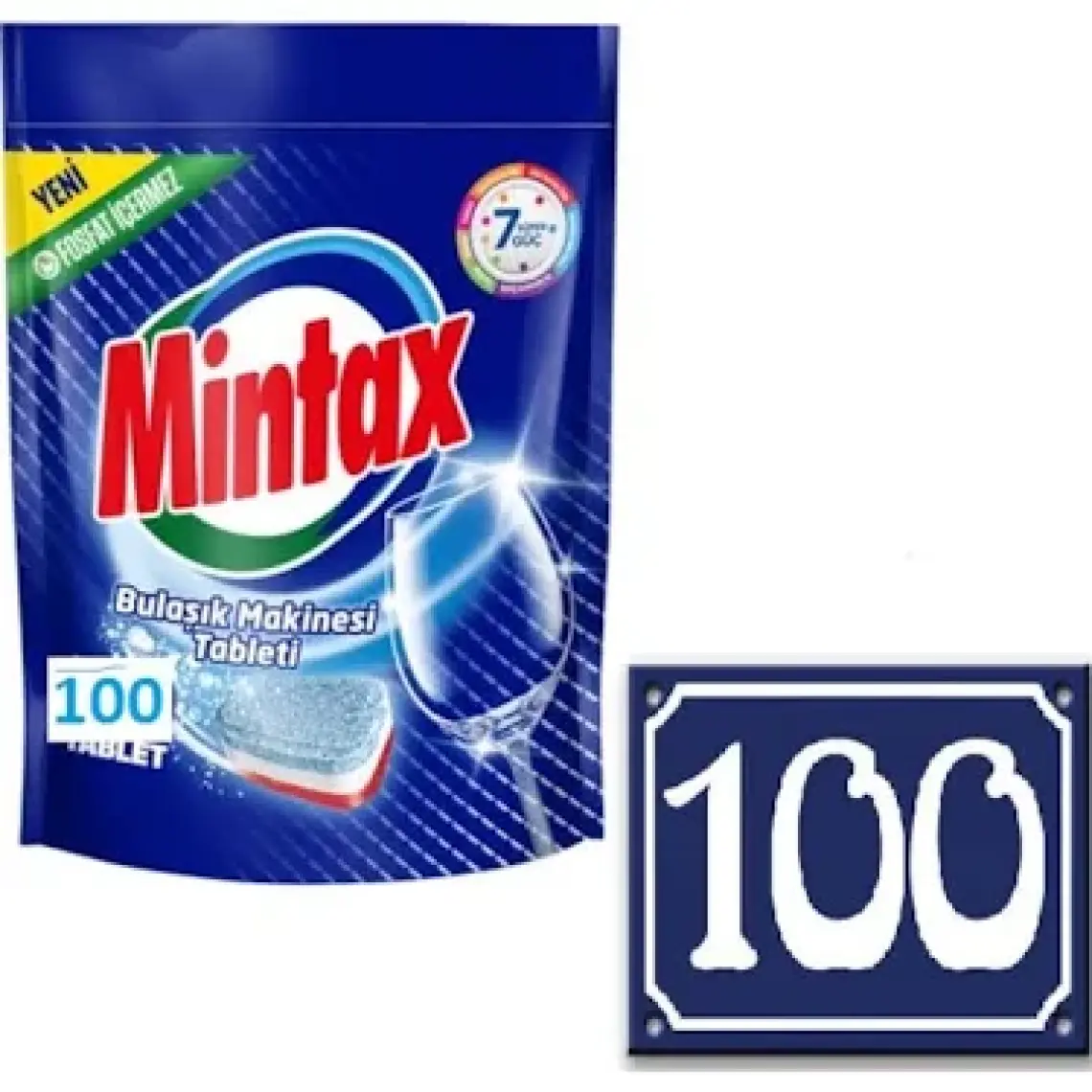 Fosfat Içermeyen Bulaşık Makinesi Deterjanı 100 Tablet (MEGA BOY)