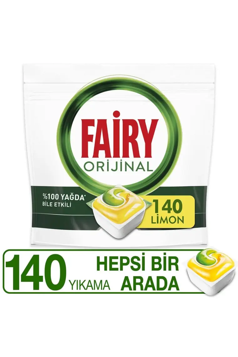 Fairy Hepsi Bir Arada Bulaşık Makinesi Deterjanı Tableti / Kapsülü Limon Kokulu 140 Yıkama