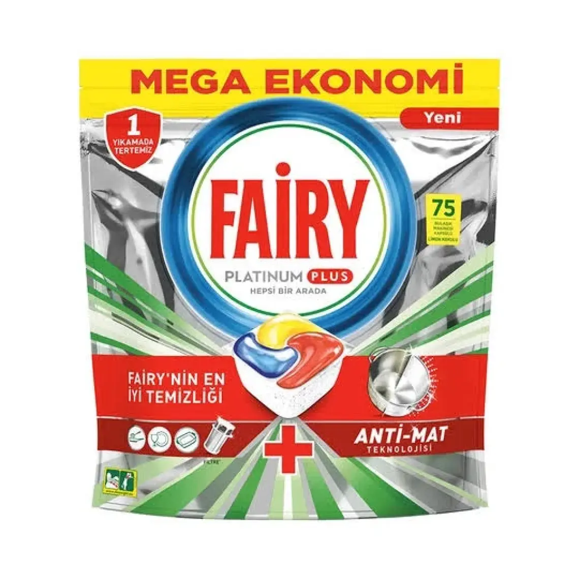 Fairy Platinum Plus Bulaşık Makinesi Deterjanı Tableti / Kapsülü 75 Yıkama