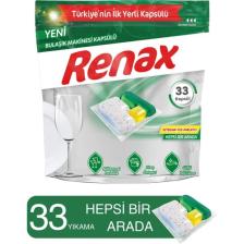 Renax Bulaşık Makinesi Kapsülü Hepsi Bir Arada 33'lü x 3 Adet (99 Kapsül)