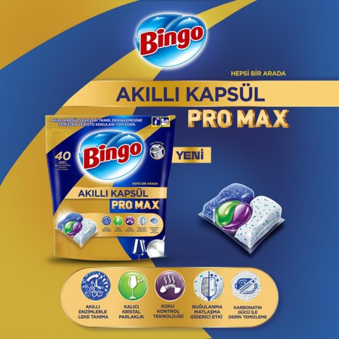 Bingo Akıllı Kapsül Pro Max Bulaşık Makinesi Deterjanı Tableti 60 Adet