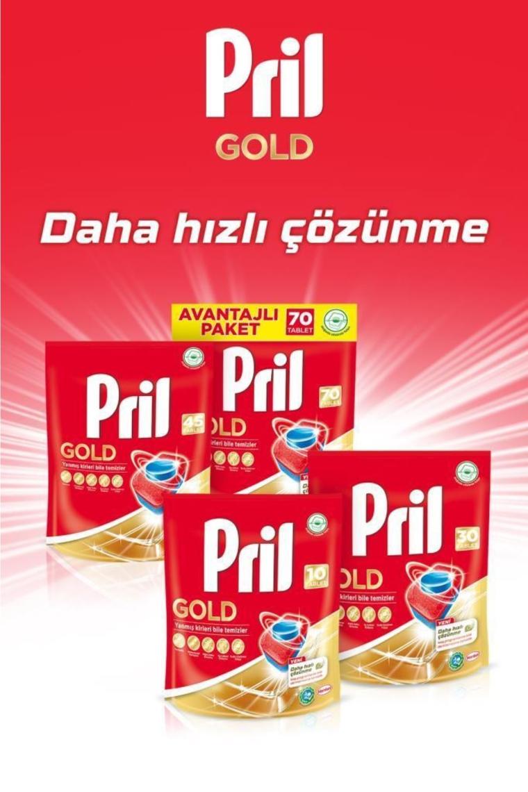 Pril Gold Bulaşık Makinesi Tableti 70'li