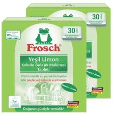 Frosch Yeşil Limon Kokulu 30'lu Bulaşık Makinesi Tableti x 2 Paket