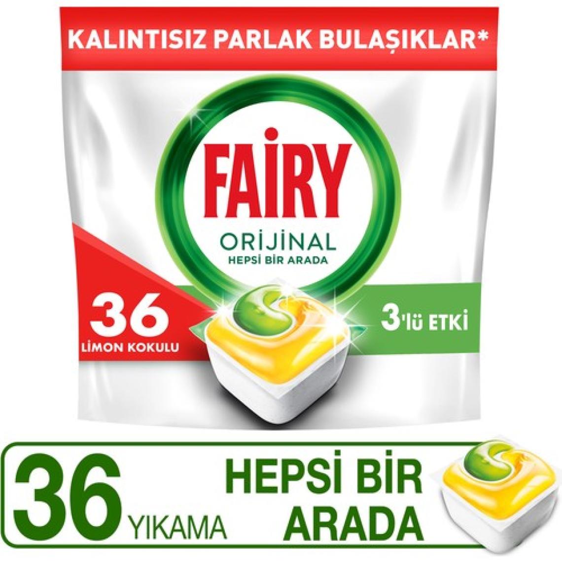 Fairy Hepsi Bir Arada Bulaşık Makinesi Deterjanı Kapsülü Limon Kokulu 36 Yıkama