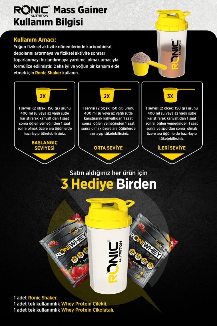 Gainer Mass Ultimate 3000 G Kilo Almaya Yardımcı Karbonhidrat Tozu (ÇİKOLATA AROMALI)