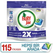 Fairy P&amp;G Professional Jar Hepsi Bir Arada Bulaşık Makinesi Tableti 115'li