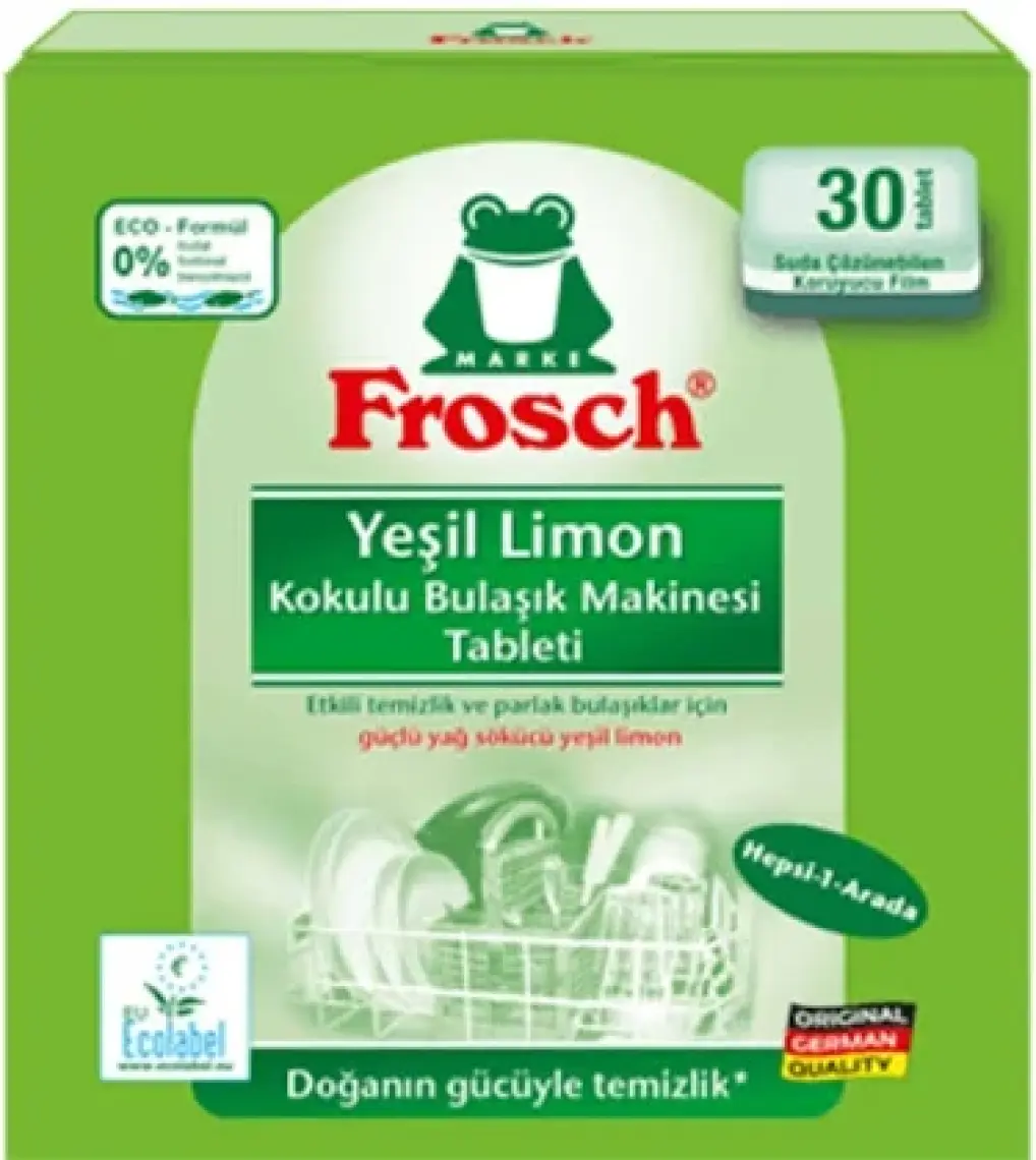 Frosch Yeşil Limon Kokulu Bulaşık Makinesi Tableti 30 yıkama