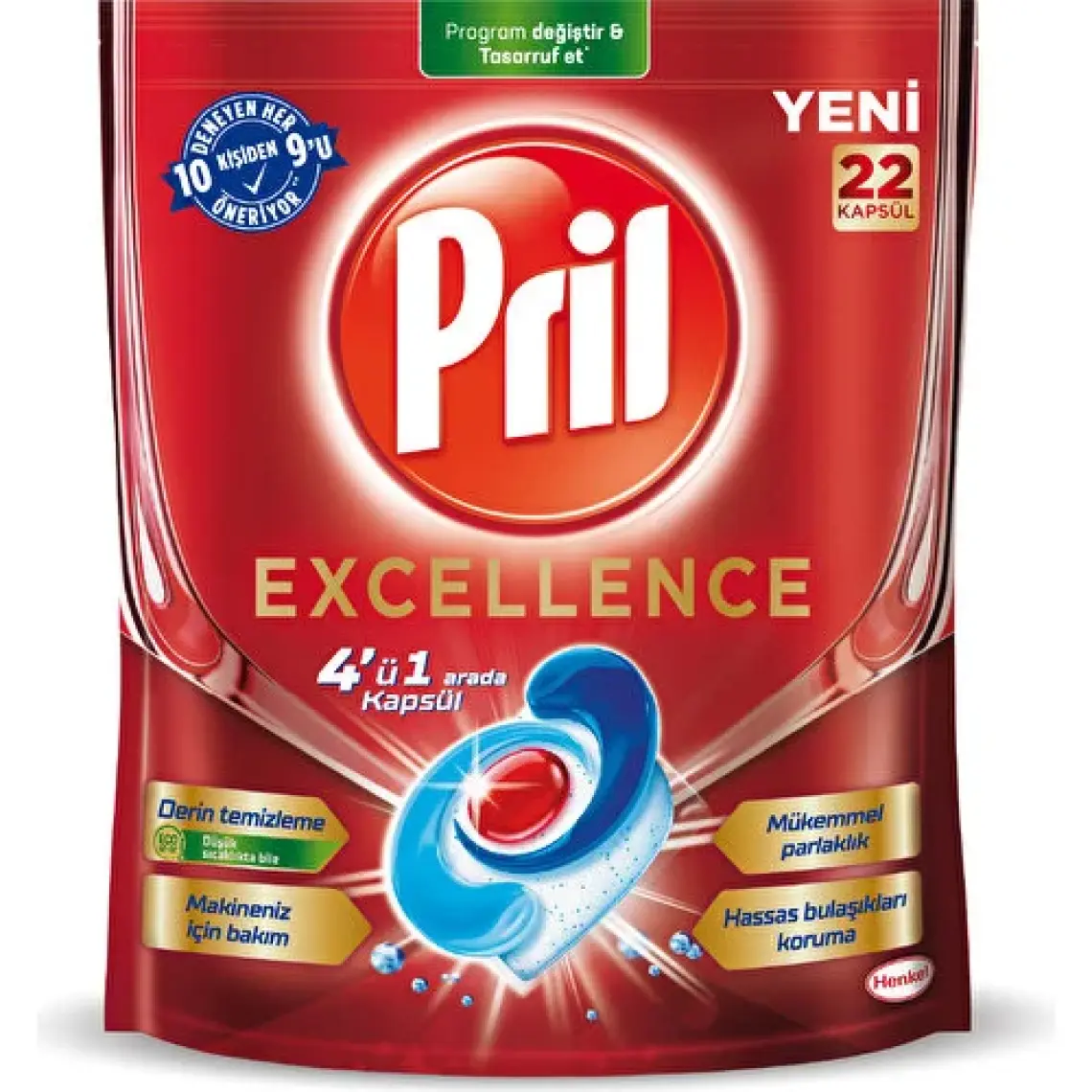 Pril Excellence 4'ü 1 Arada Bulaşık Makinesi Tableti 22'li