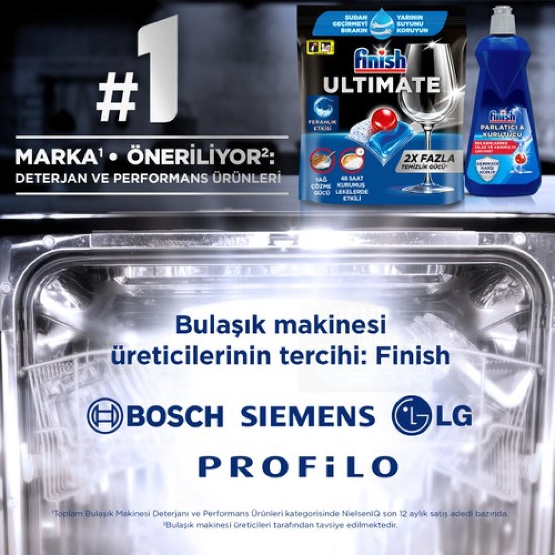 Finish Ultimate Bulaşık Makinesi Deterjanı Tableti / Kapsülü 170(85x2) Yıkama