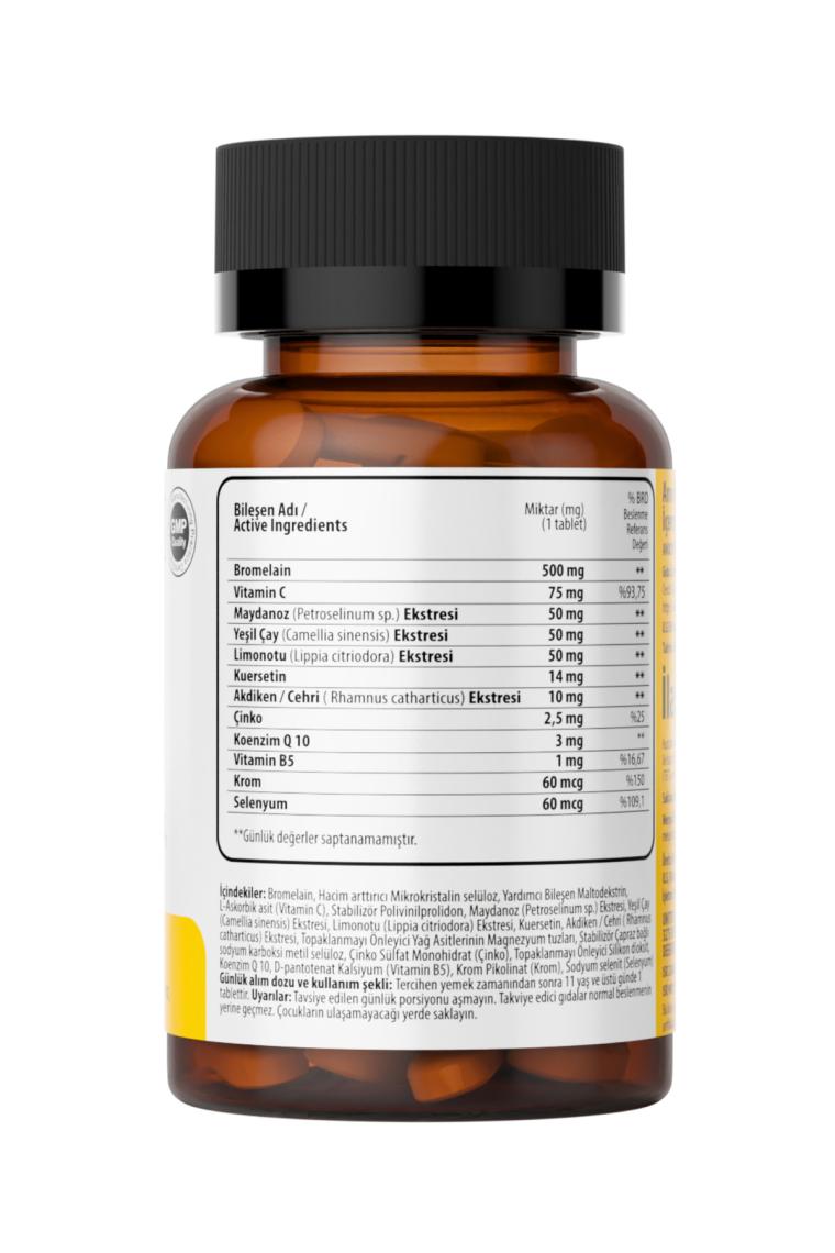 Anocin Bromelain Ananas +Quercetin +Zinc + Coq-10 + Vitamin C Süper Bromelain Formül