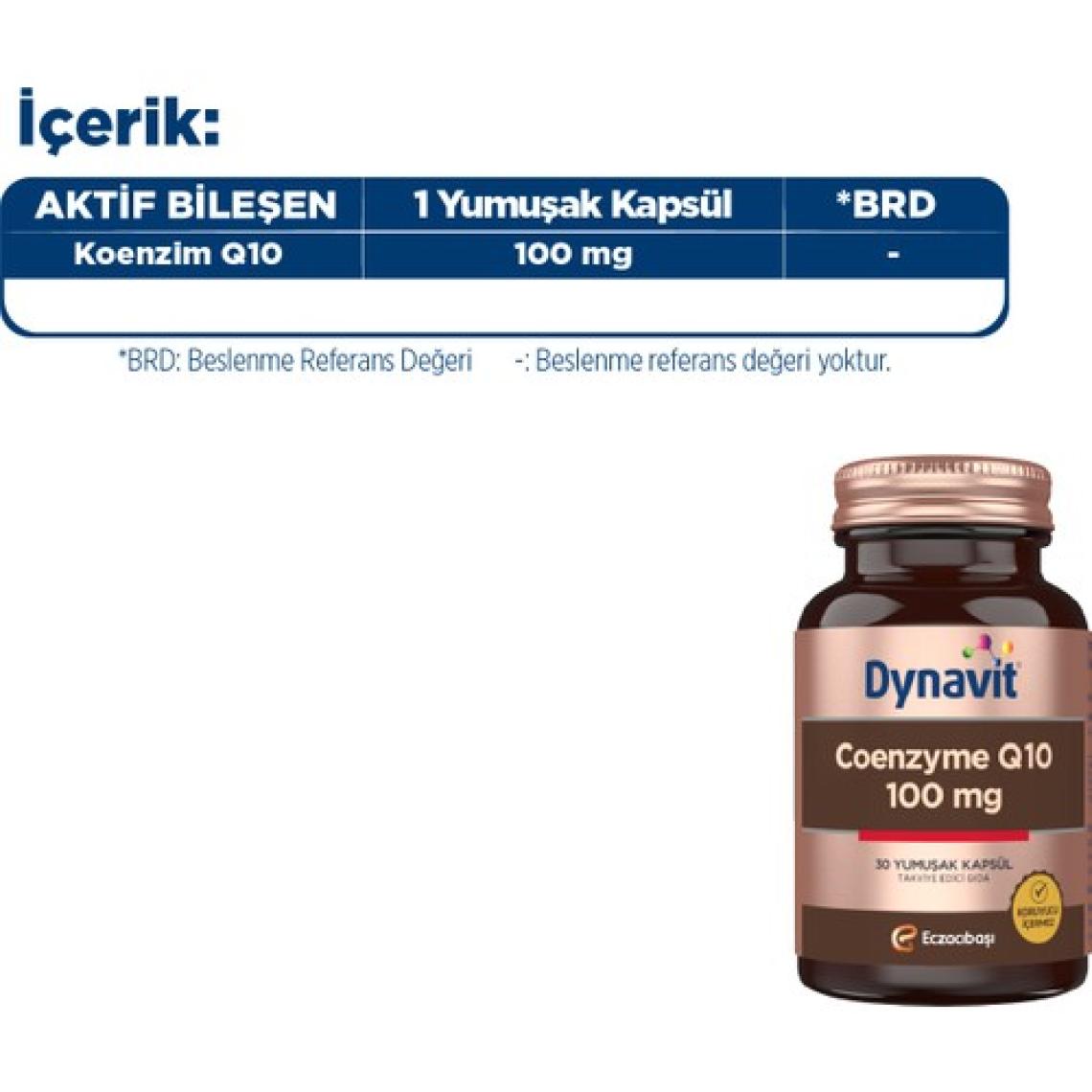Dynavit Coenzyme Q10 100 mg 30 Yumuşak Kapsül - Koenzim Q10