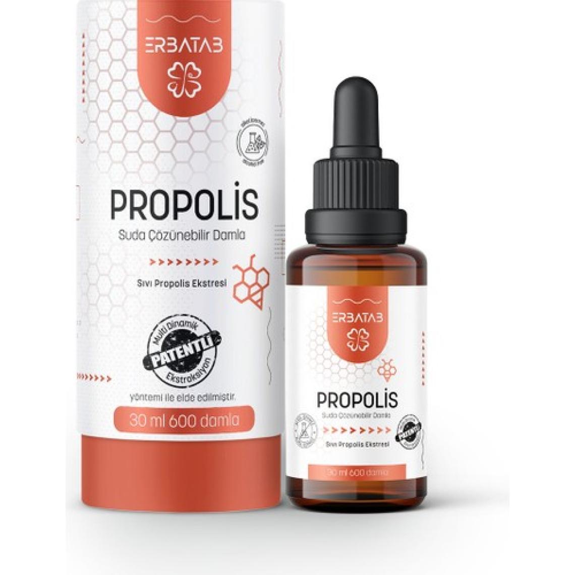 Erbatab Propolis Suda Çözünebilir Damla 30 ml 600 Damla