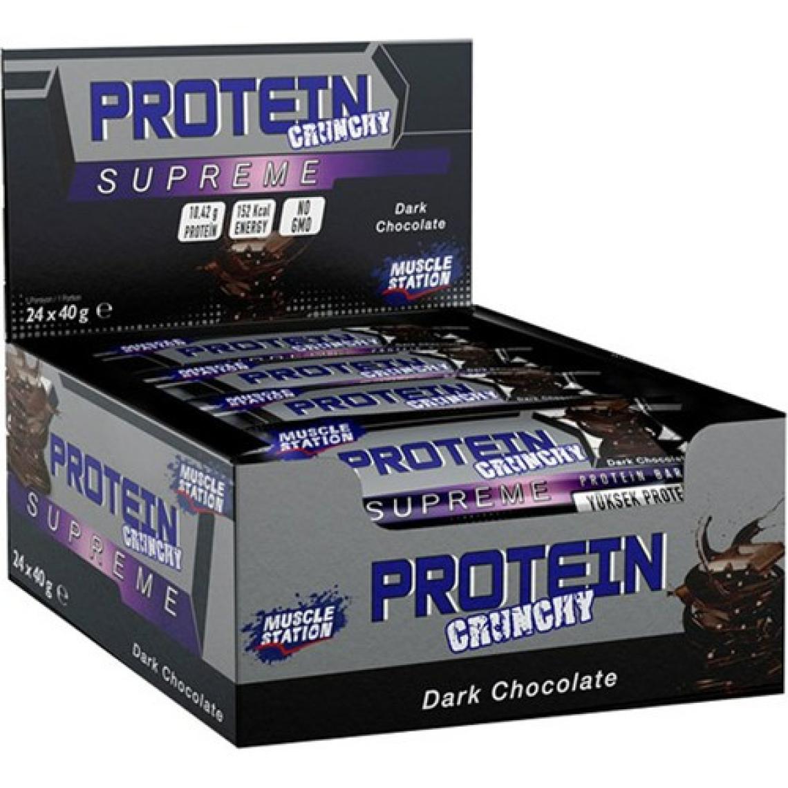 Muscle Statıon Supreme Crunchy Proteın Bar 40 gr Dark Çikolata 24 Adet