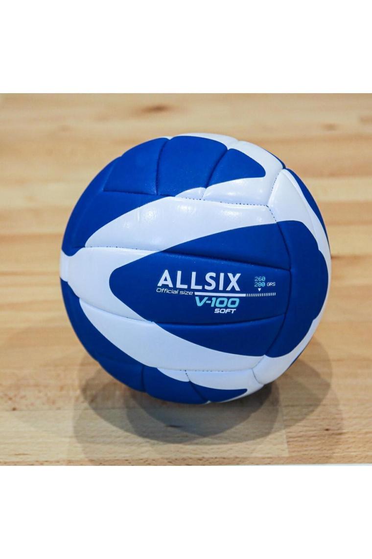 Allsix Voleybol Topu - Mavi / Beyaz - 260/280 G - 15 Yaş Ve Üzeri - V100 Soft 260