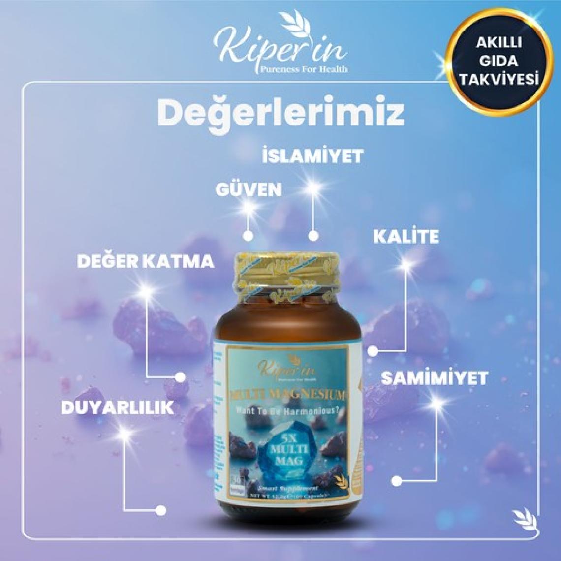 Kiperin 5x Çoklu Magnezyum (Taurat, Bisglisinat, Malat, Sitrat, L-Treonat) 60 Kapsül | Akıllı Gıda Takviyesi